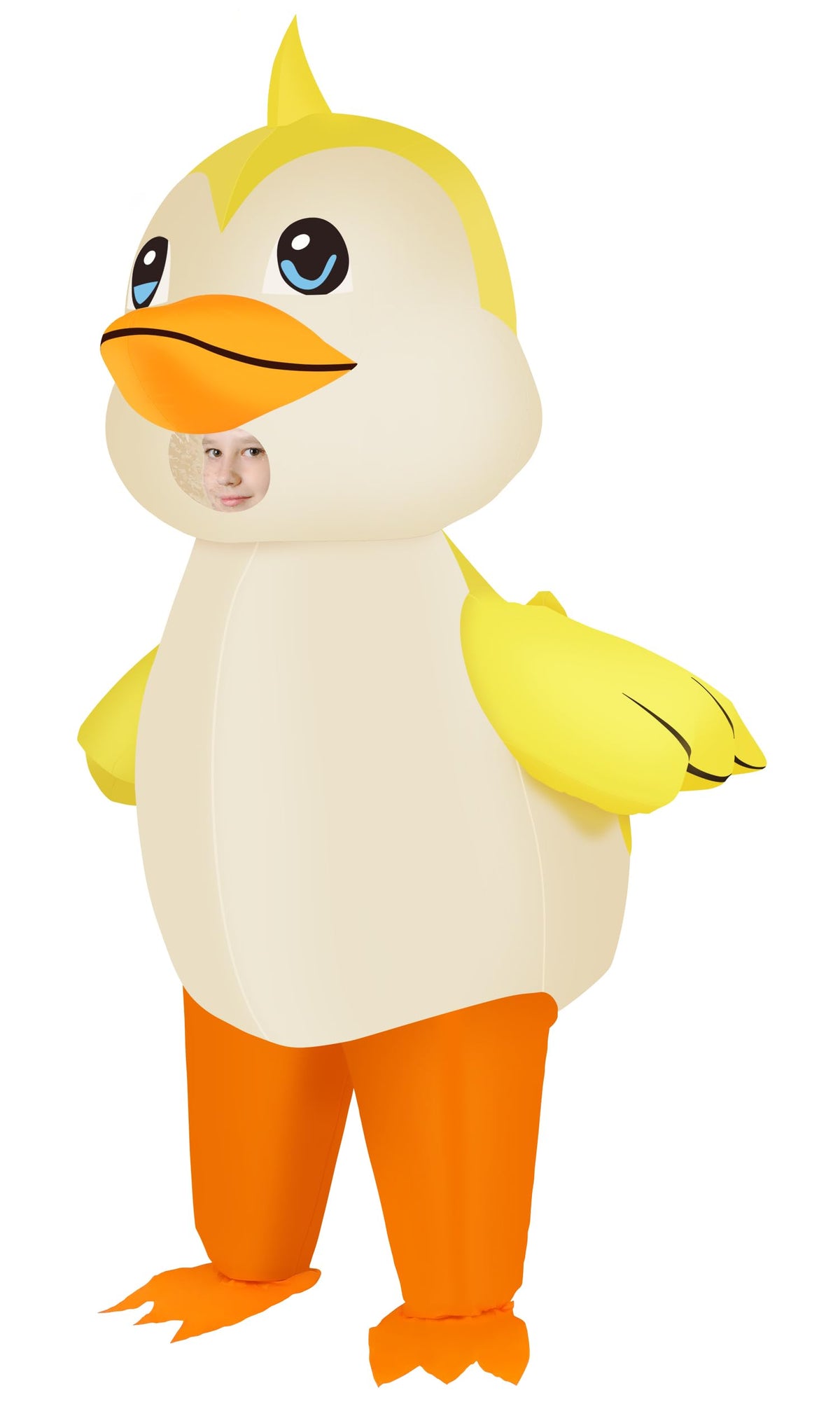 M MH ZONE inflatable duck costume front view, ideal for festive parties and tricks