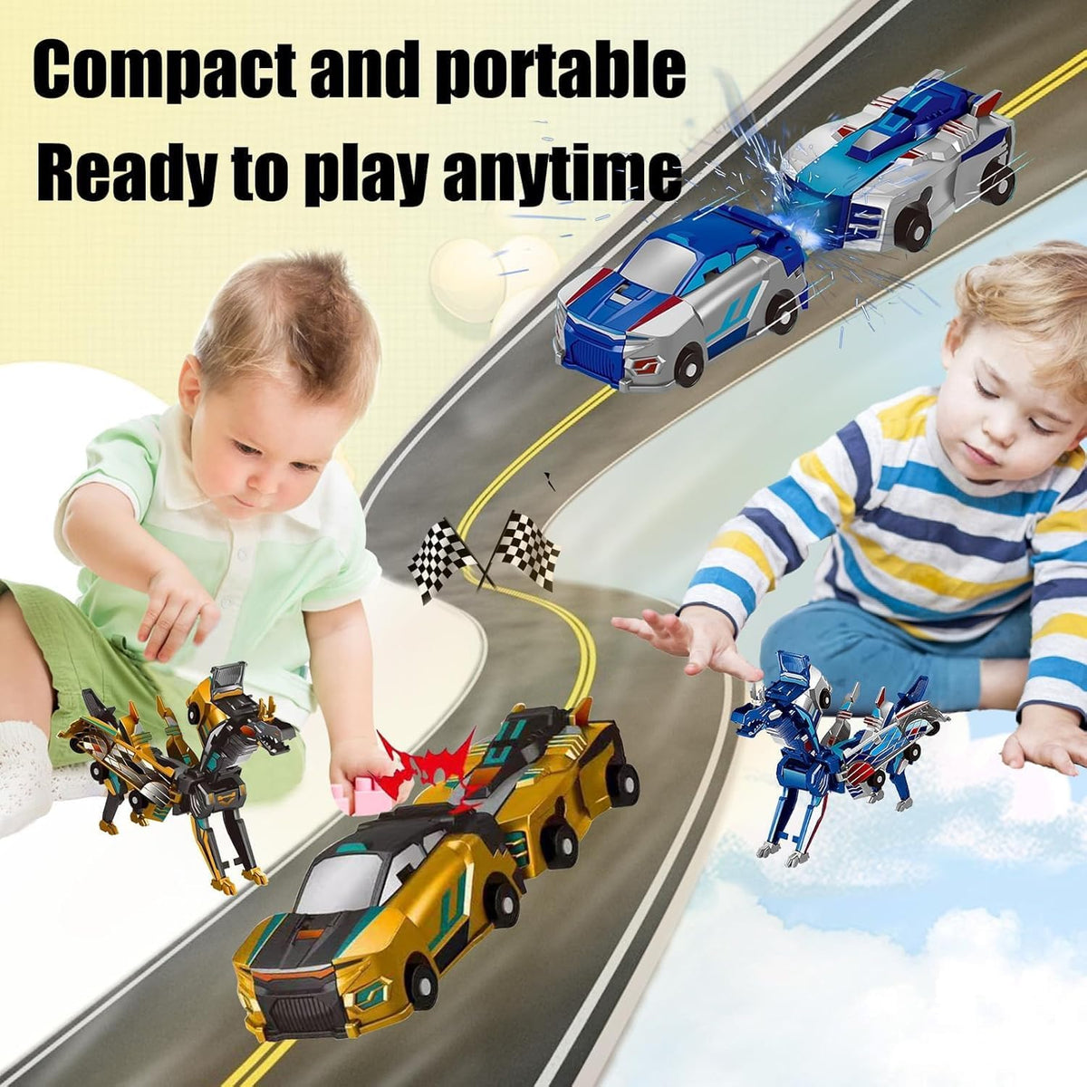 M MITLINK magnetic dinosaur transformation car action sparks collaborative turning and shared excitement during playtime