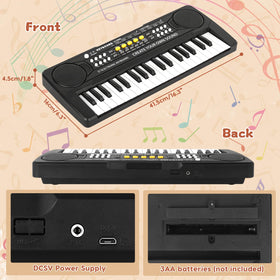 M SANMERSEN 37-key upgrade piano keyboard displaying 8 rhythms and 19 demos for creativity.