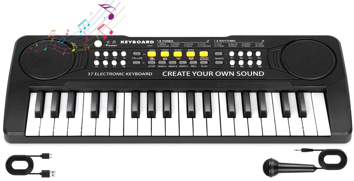M SANMERSEN 37-key upgrade piano keyboard for kids exterior view inviting playful learning.