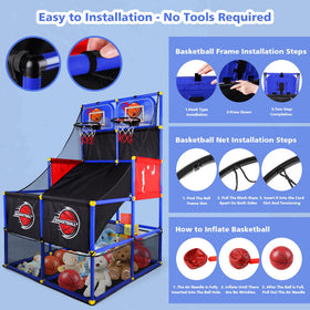 Large mesh storage pocket keeps extra balls and accessories handy.