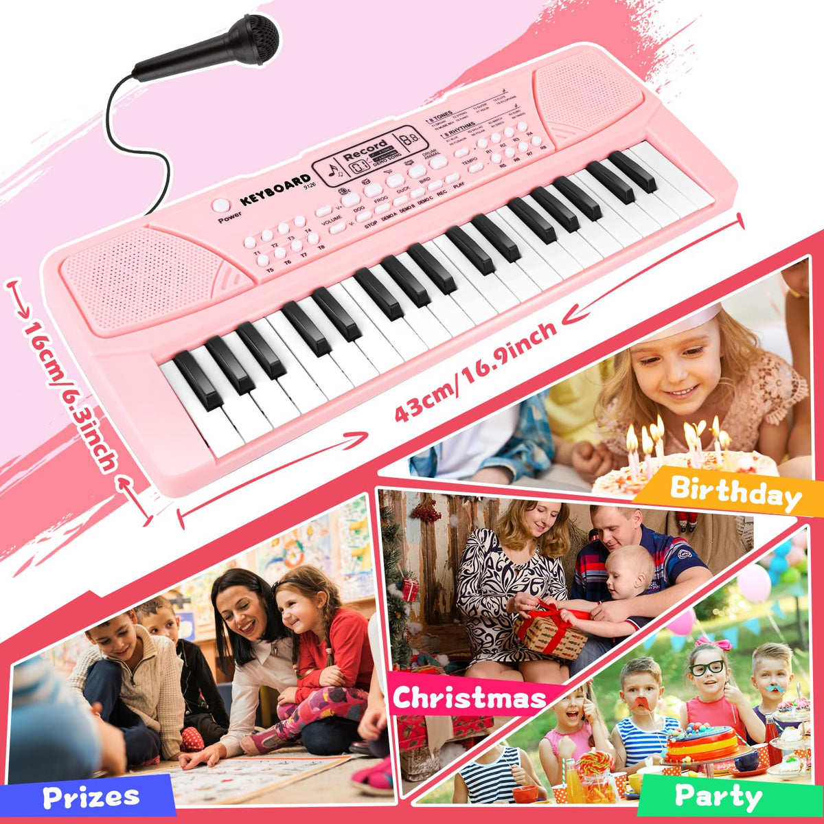 Chord play feature lets kids harmonize with multiple fingers.