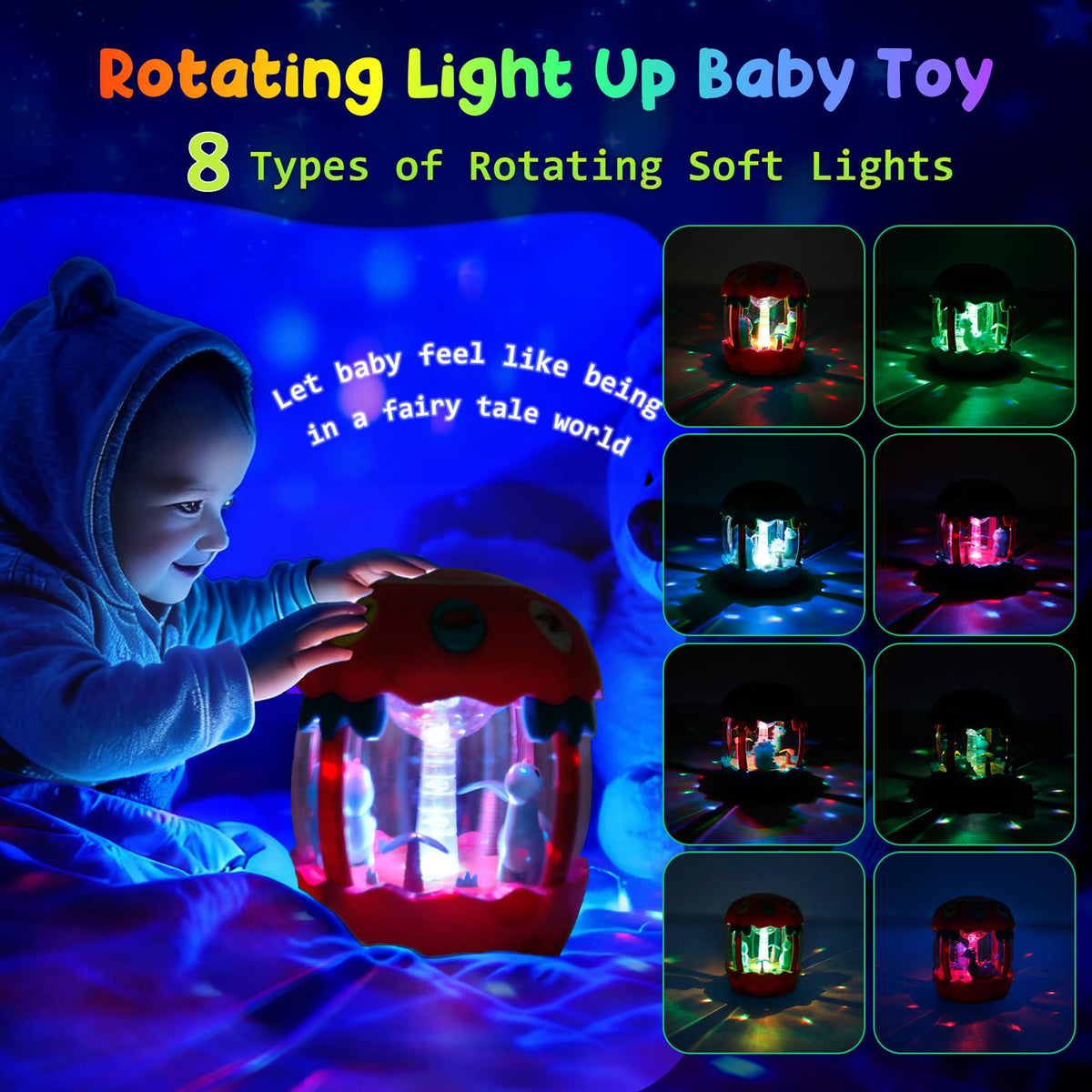 M SANMERSEN bright lights and music capture baby’s attention during play