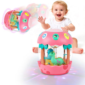 M SANMERSEN dino rotating light toy for engaging baby playtime