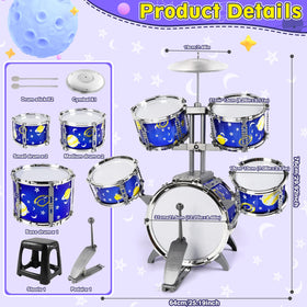 M SANMERSEN Drum set angled at 30 degrees for easy reach