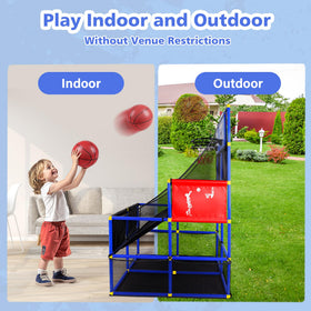 Durable ABS-PVC construction supporting safe, sturdy arcade basketball play anywhere.