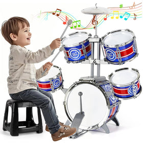 M SANMERSEN kids drum set bass drum with pedal for lively practice.