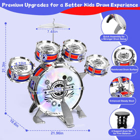 M SANMERSEN light-up drums flash with taps, engaging imagination