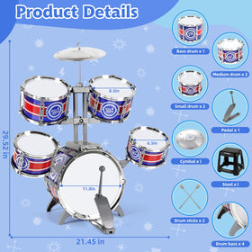 M SANMERSEN kids drum set small drum-1 for light percussion.