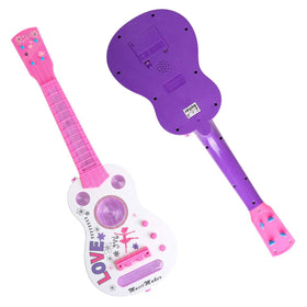M SANMERSEN battery-powered guitar runs on 3 AA batteries.