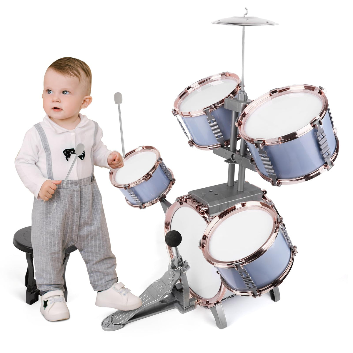 M SANMERSEN Drum set cymbal detail for responsive play