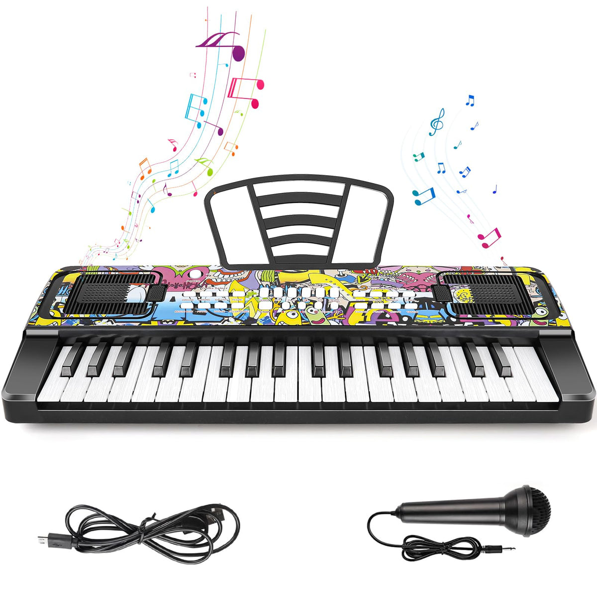 M SANMERSEN Kids Keyboard Piano front view showing 37 keys for young players