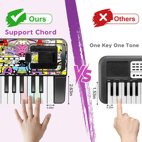 M SANMERSEN keyboard powered by batteries or USB for flexible use