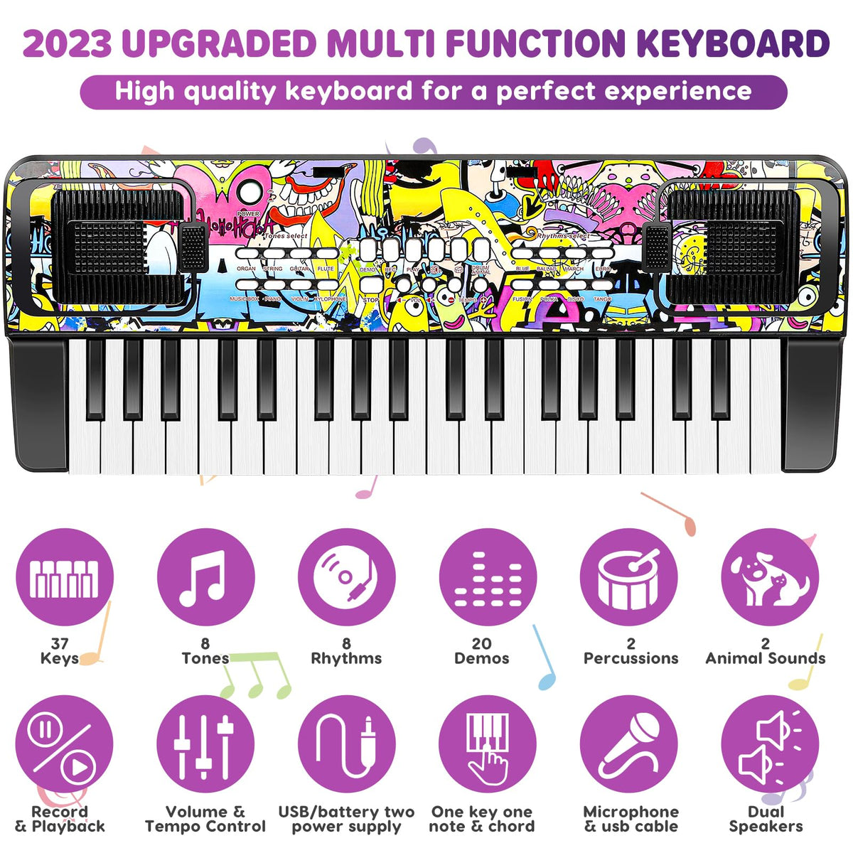 M SANMERSEN keyboard with microphone attachment invites singing and creative play