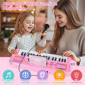 M SANMERSEN kids keyboard pink record and playback feature supporting creativity