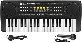 M SANMERSEN kids piano 37 keys front view, perfect for beginner learning.