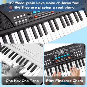 M SANMERSEN keyboard with microphone enables sing-along practice and confident home performances