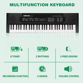 M SANMERSEN Kids Piano with microphone for sing-along practice.