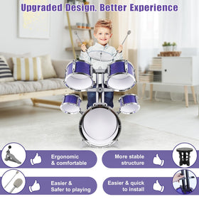 M SANMERSEN Kids Jazz Drum Set cymbal adds bright tones for playtime