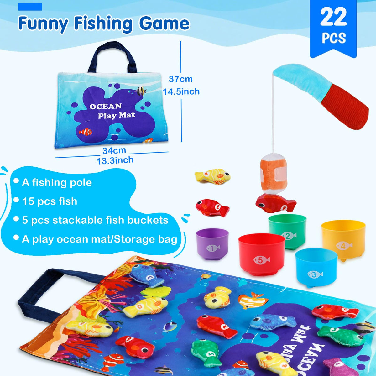 M SANMERSEN machine-washable fish pieces resist stains for quick washing.