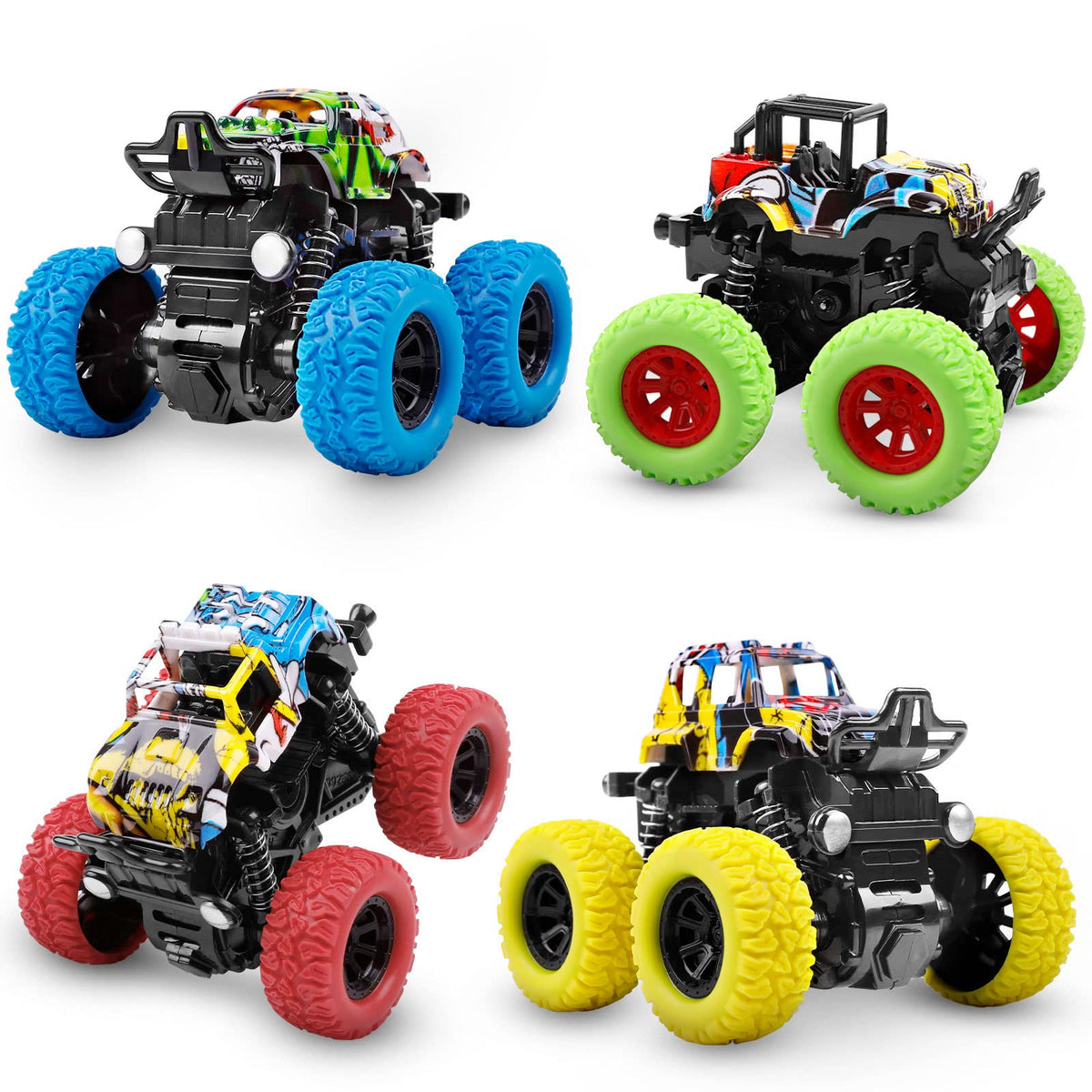 M SANMERSEN Monster Truck blue push and go action for toddlers.