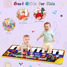 Gift-ready, colorful piano mat appeals to birthdays and holidays