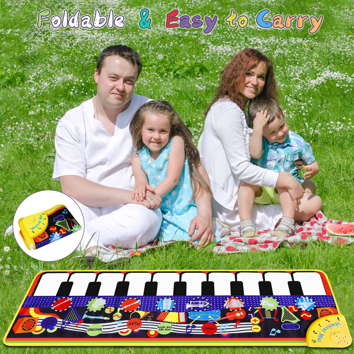 Friends share musical fun during a family play session
