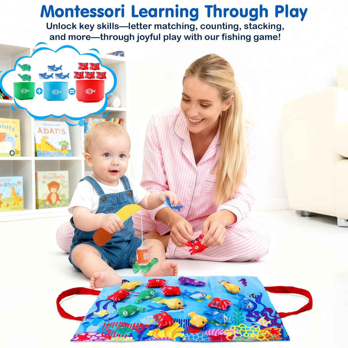 M SANMERSEN ocean play mat doubles as storage for tidy cleanup.