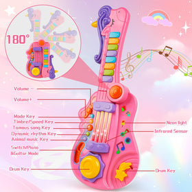 M SANMERSEN piano-drum guitar toy with tunes to spark curiosity