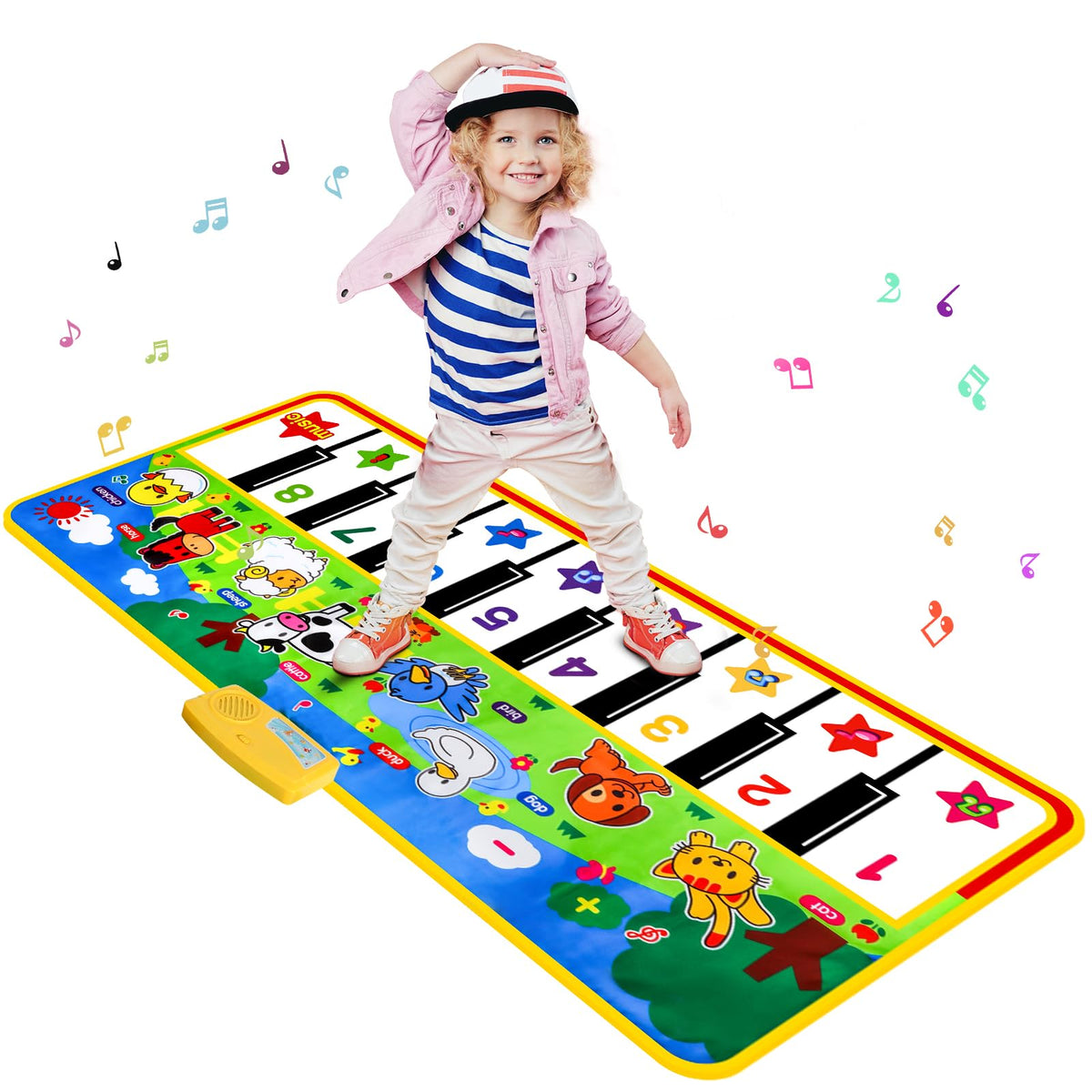 M SANMERSEN Piano Mat with animals for toddler exploration and learning