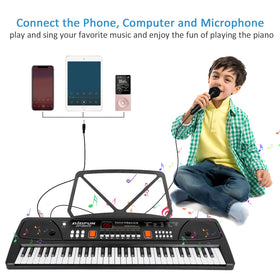 M SANMERSEN microphone-enabled piano encourages kids to sing and perform.