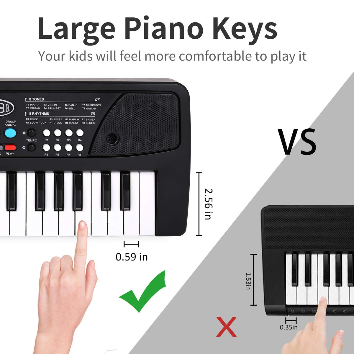 Compact, portable design lets kids explore music anywhere, from living room to playdates