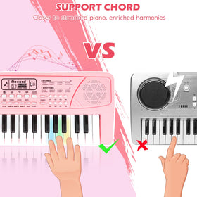 Stereo speakers on the M SANMERSEN keyboard deliver clear, full sound.
