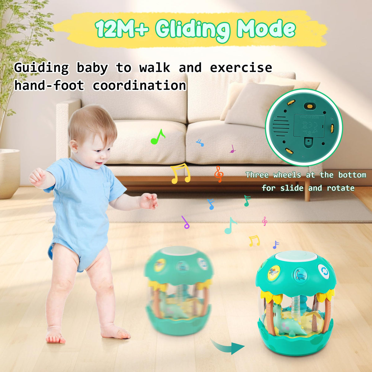 M SANMERSEN three-wheel base supports rolling or sliding play
