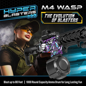M-Zone HyperBlasters M4 Wasp with laser sight enhances outdoor aiming.