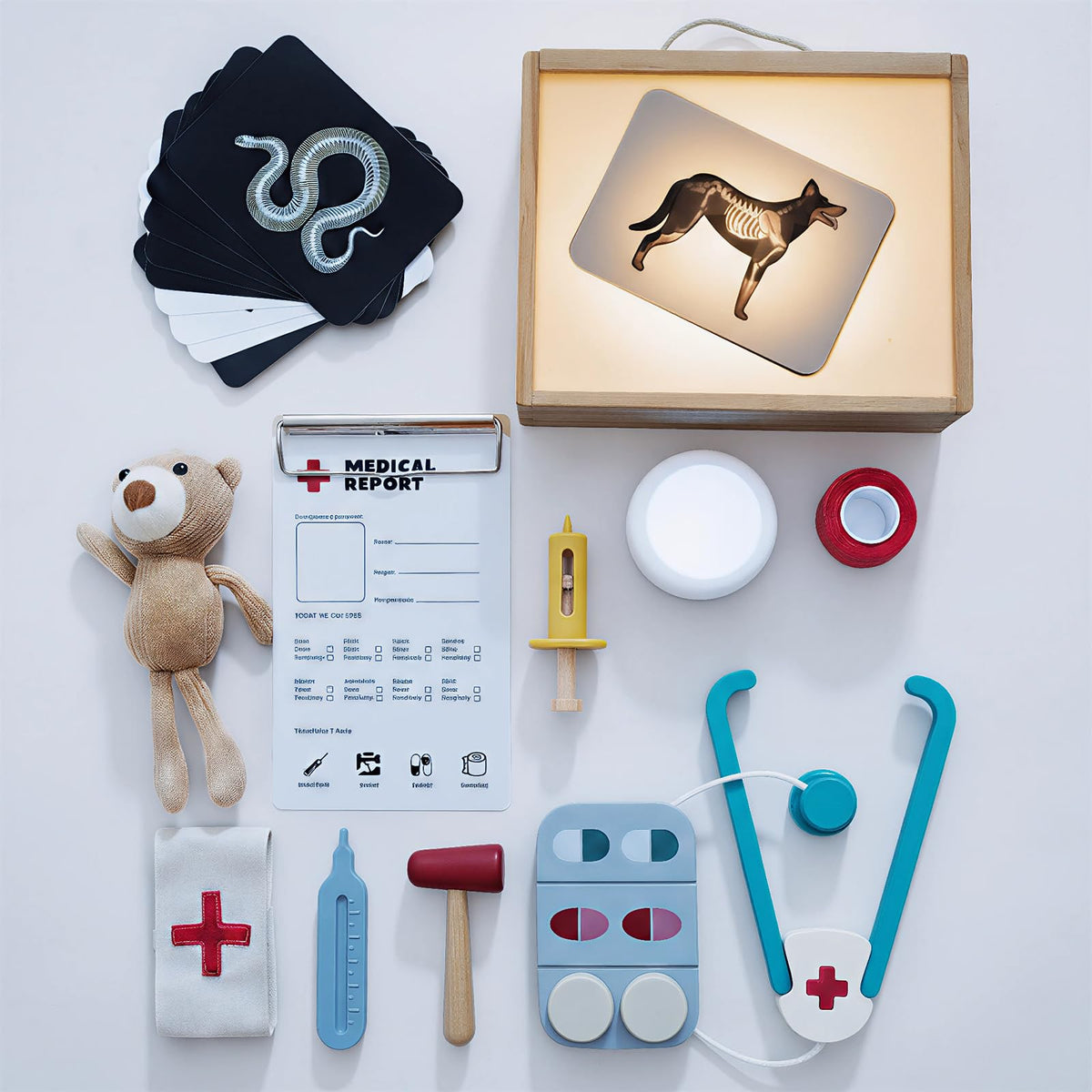 Macabaka doctor kit toddler X-ray viewer with light box for observation