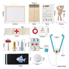 Macabaka vet tools with syringe and stethoscope for realistic pretend care