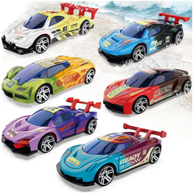 MACALOCA color-changing cars pack—six vibrant die-casts ideal for collecting and bath play.