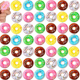 Macarrie donut stress ball collection in six colors for desk and party fun.