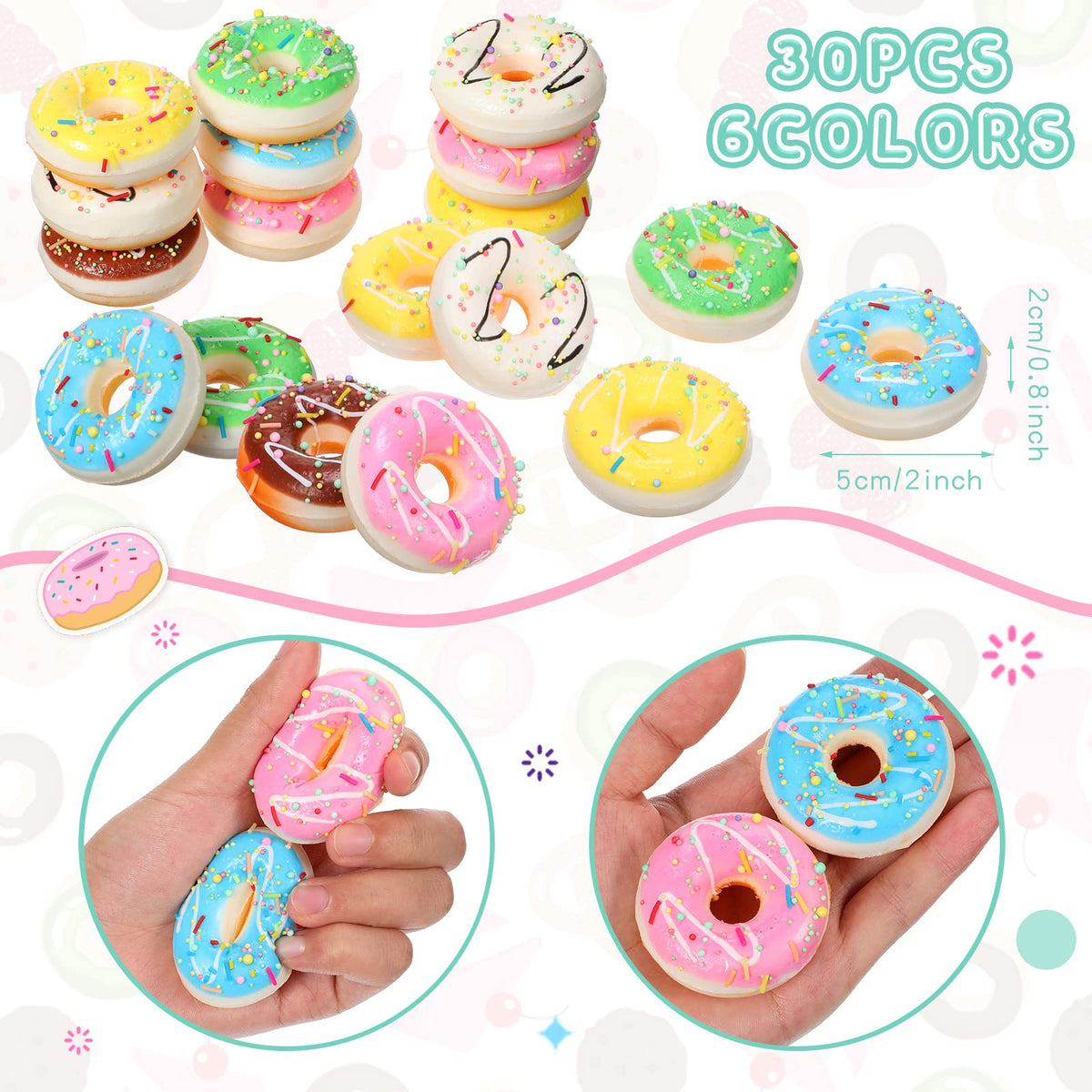 Macarrie donut stress ball yellow with bright color for sensory play at a desk.