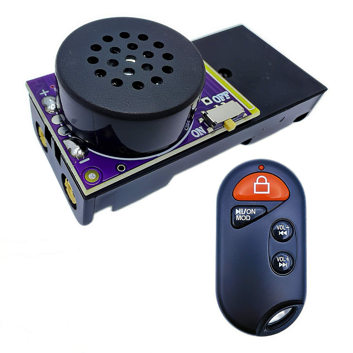 MacroTrek Cricket Noise Maker with remote control for discreet office pranks.