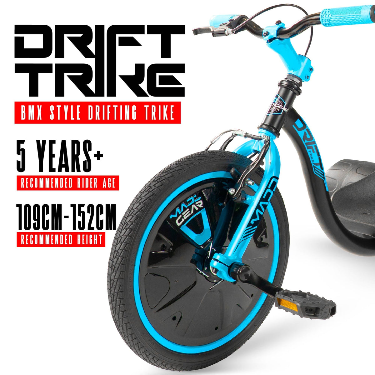 Madd Gear drift-trike adjustable seat supports growing riders for lasting fun