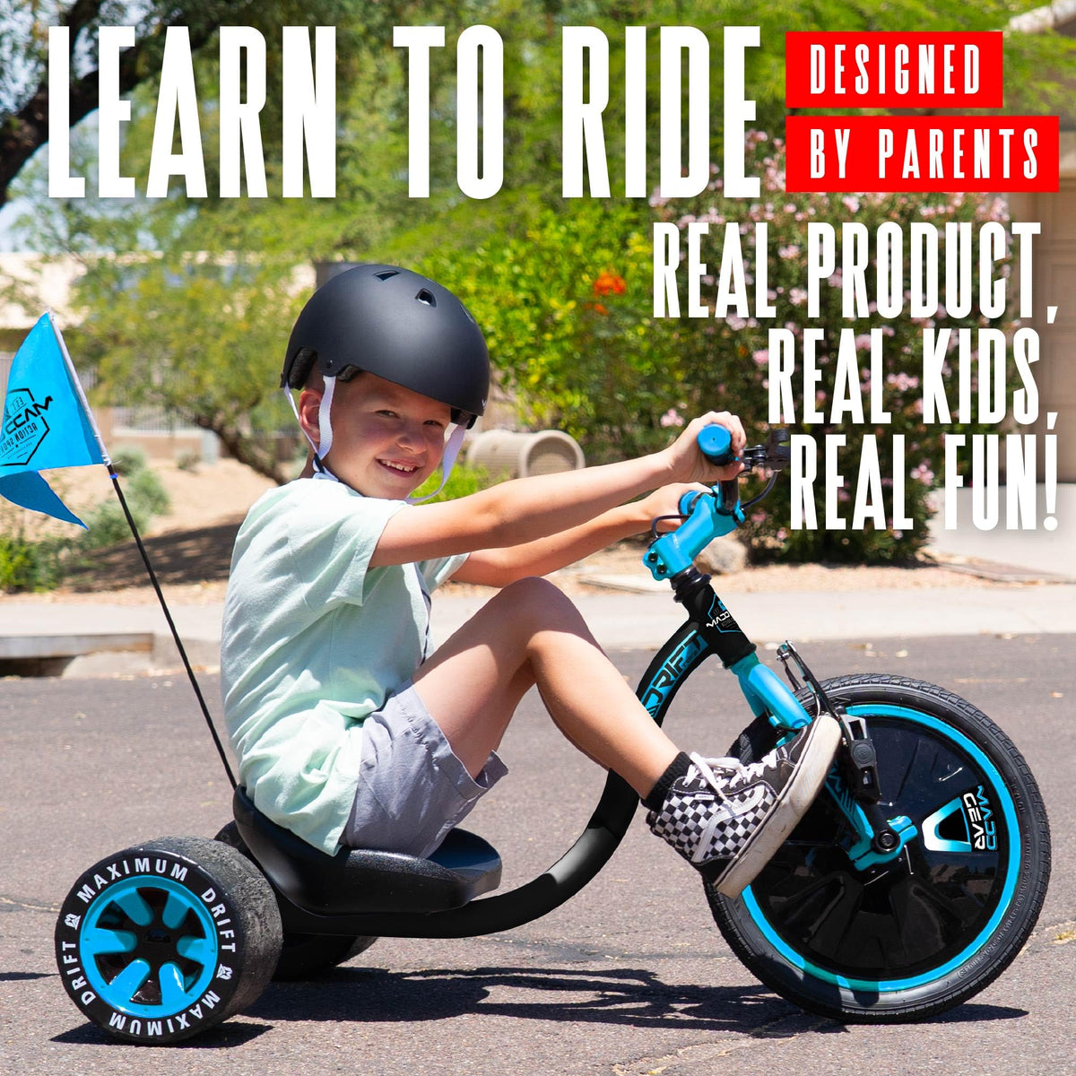 Madd Gear drift-trike rider-ready setup invites immediate outdoor action