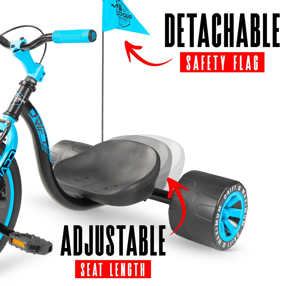 Madd Gear drift-trike safety flag boosts visibility for outdoor play