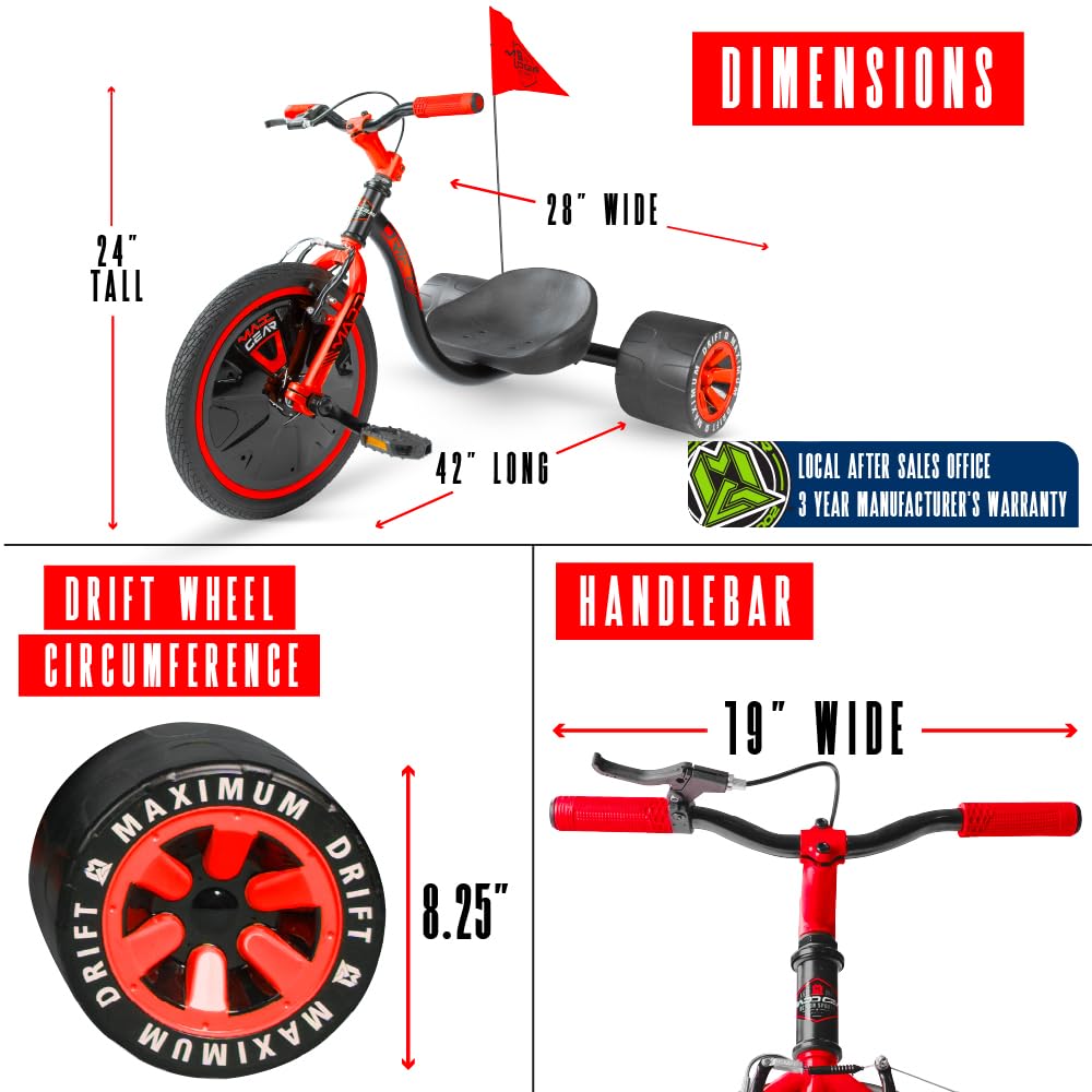 Madd Gear drift trike steel frame designed for durability during play