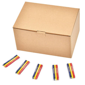 Madisi crayons 300 packs of three colors ready for collaborative art projects.
