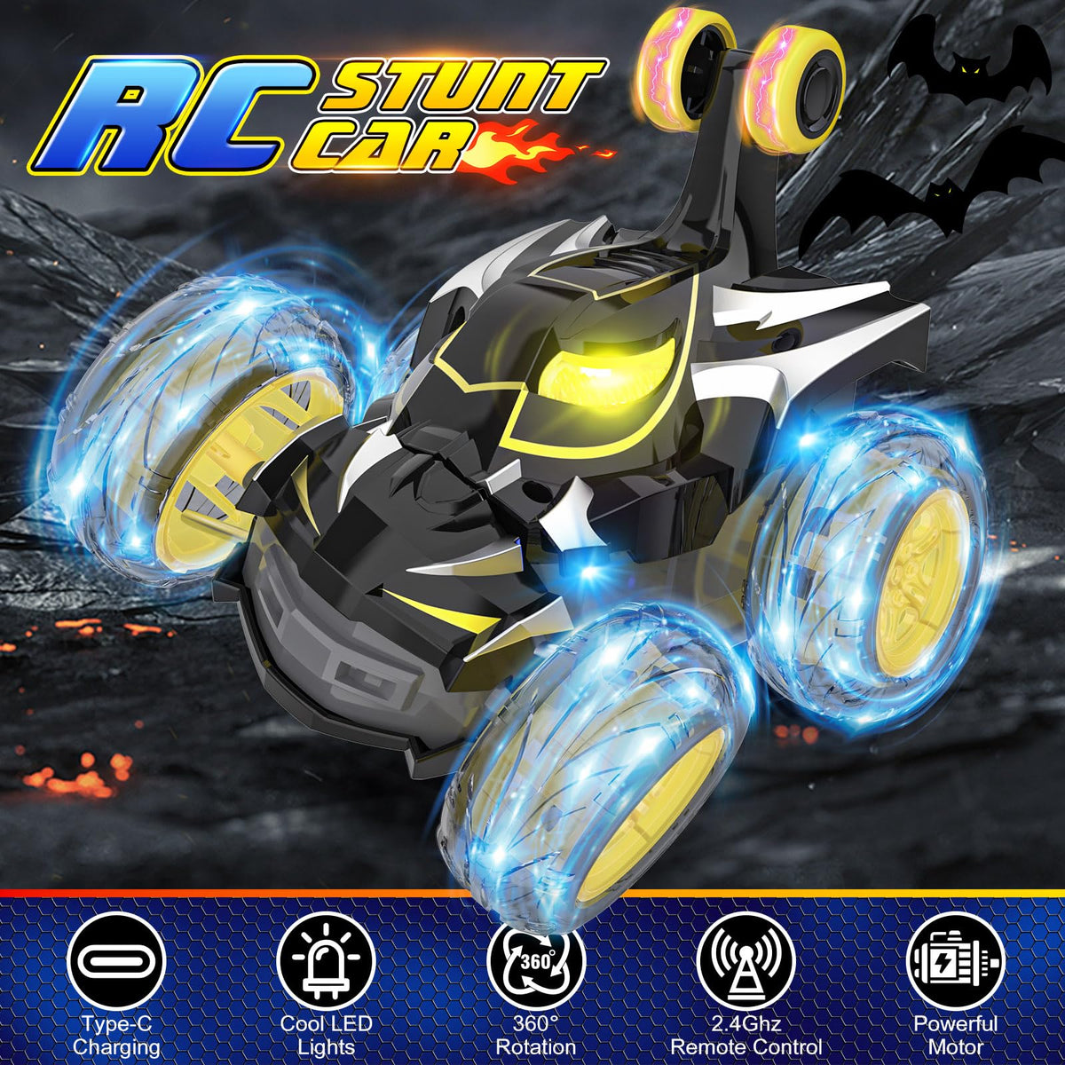 Mafbeanl 360-degree rotation stunt RC car ready for tumbling tricks