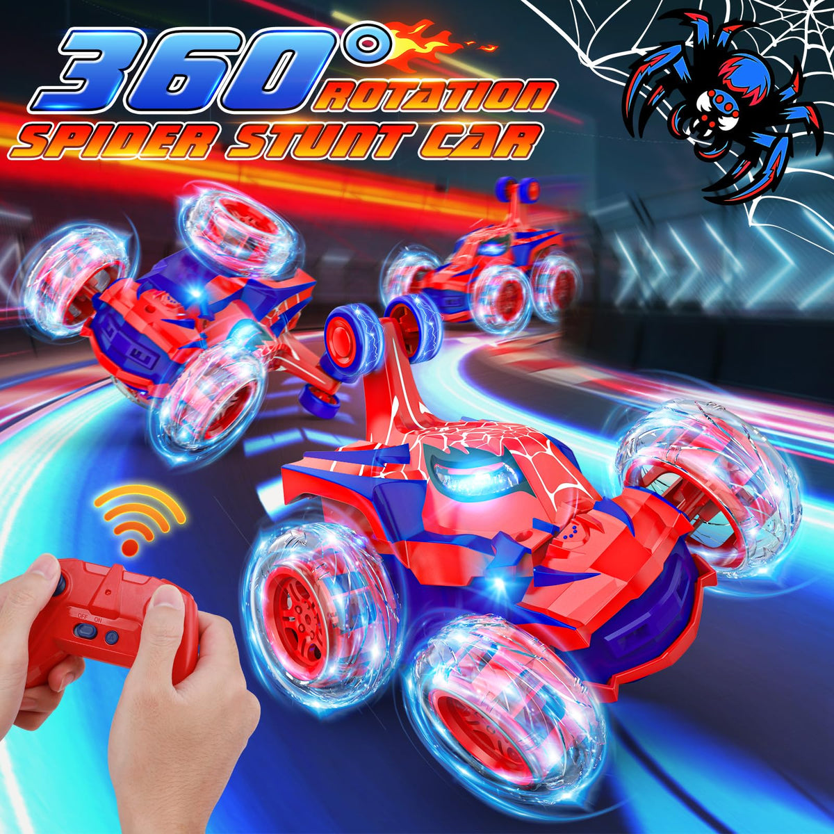 Mafbeanl RC car with bright wheel lights for night play