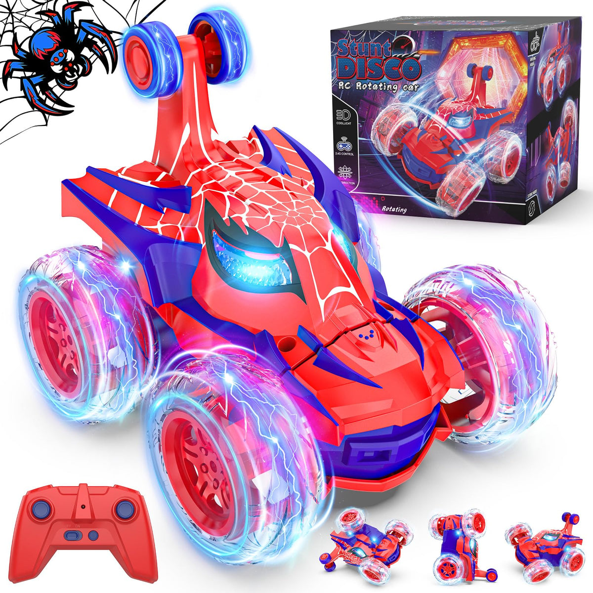 Mafbeanl remote control car performing a 360-degree rotation for thrilling stunts