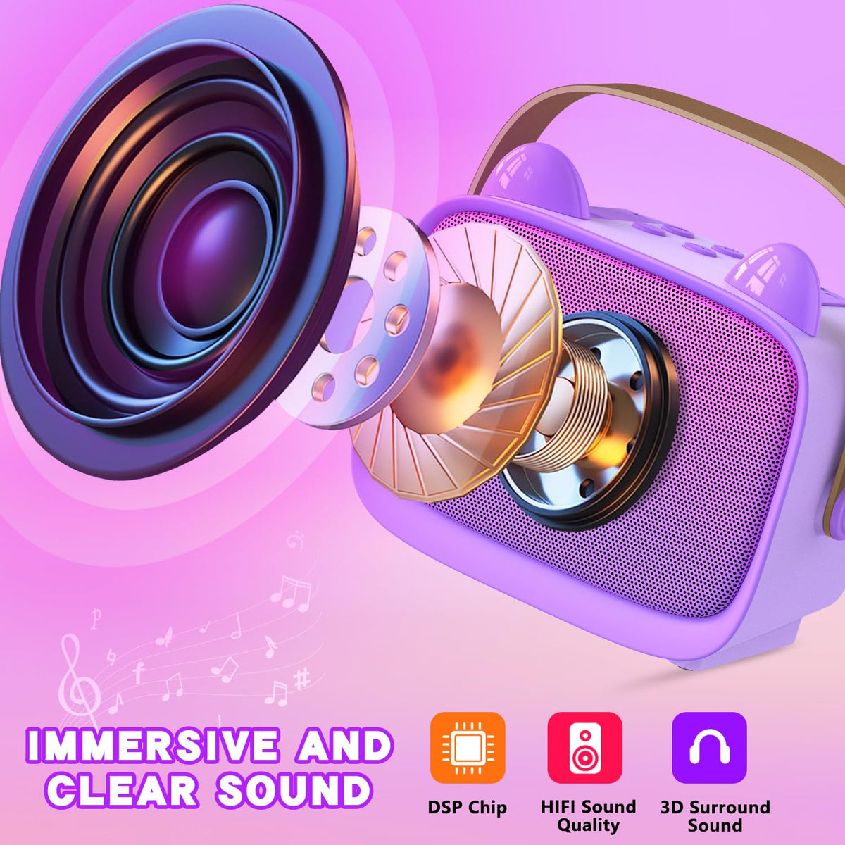 MgaoLo LED light show on the speaker body enhances performances